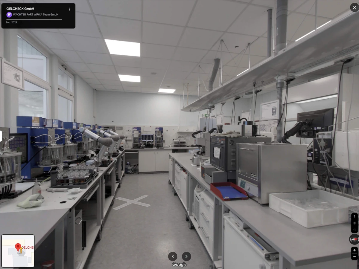 A state-of-the-art laboratory with advanced technical equipment and precise workstations. This 360° shot showcases the professional and well-organized work environment, perfect for presentation on Google Business and the company website.